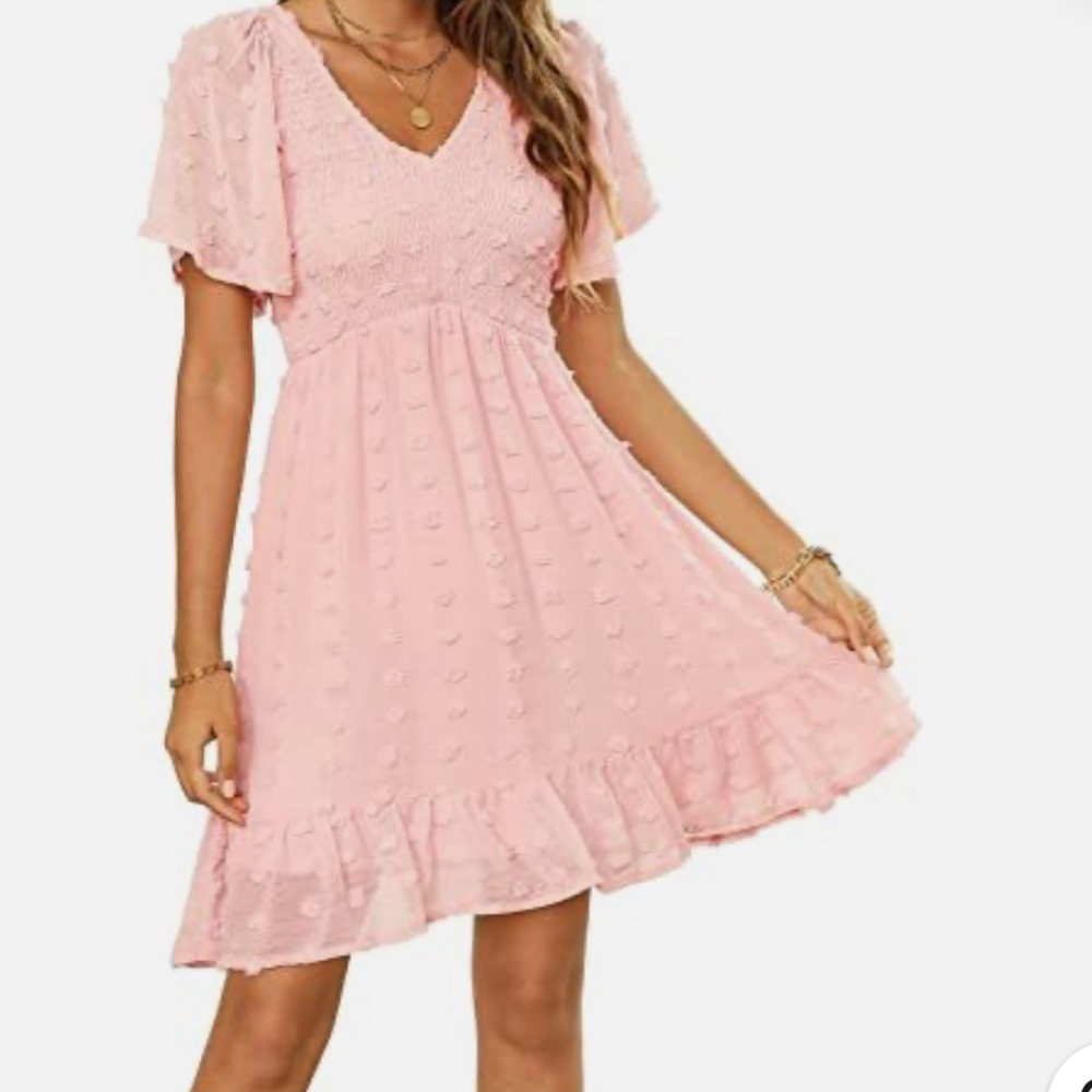 Women's Blush Pink Textured Scoop-Neck Midi Dress Sheer Lace
